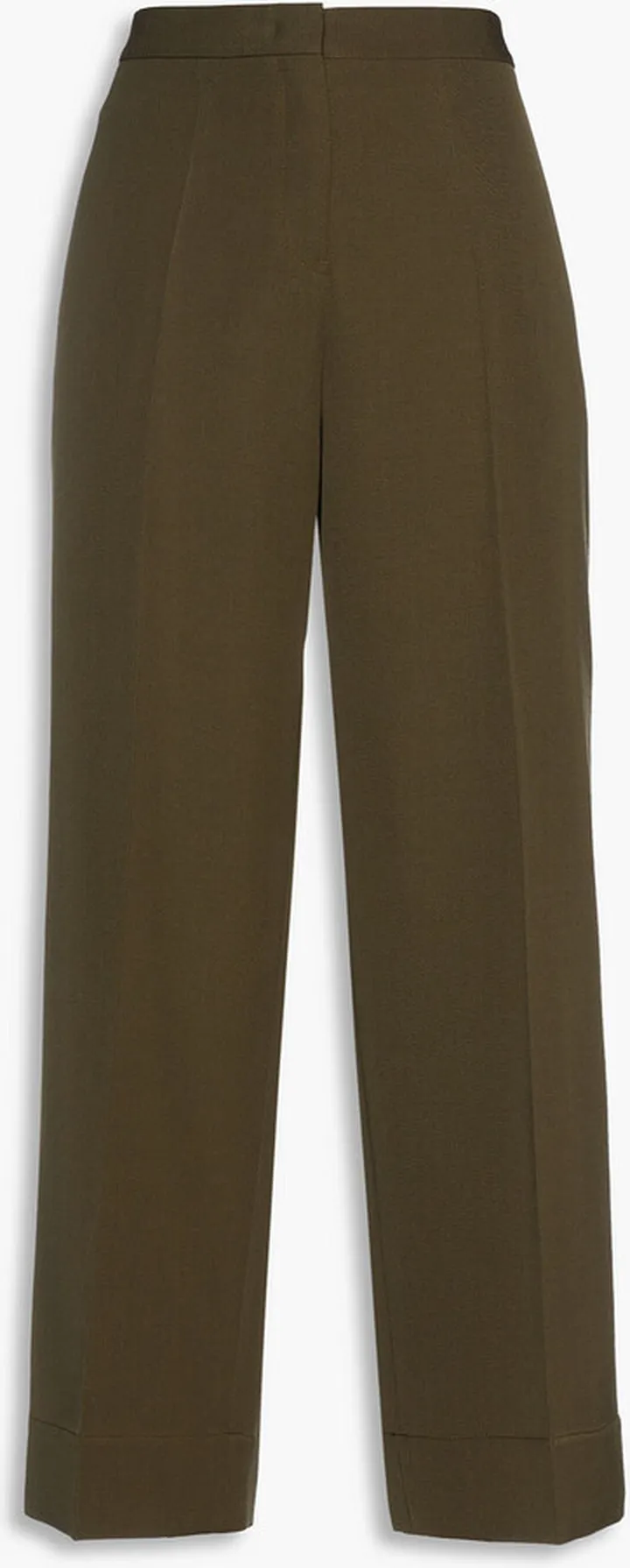 Wool-twill wide-leg pants