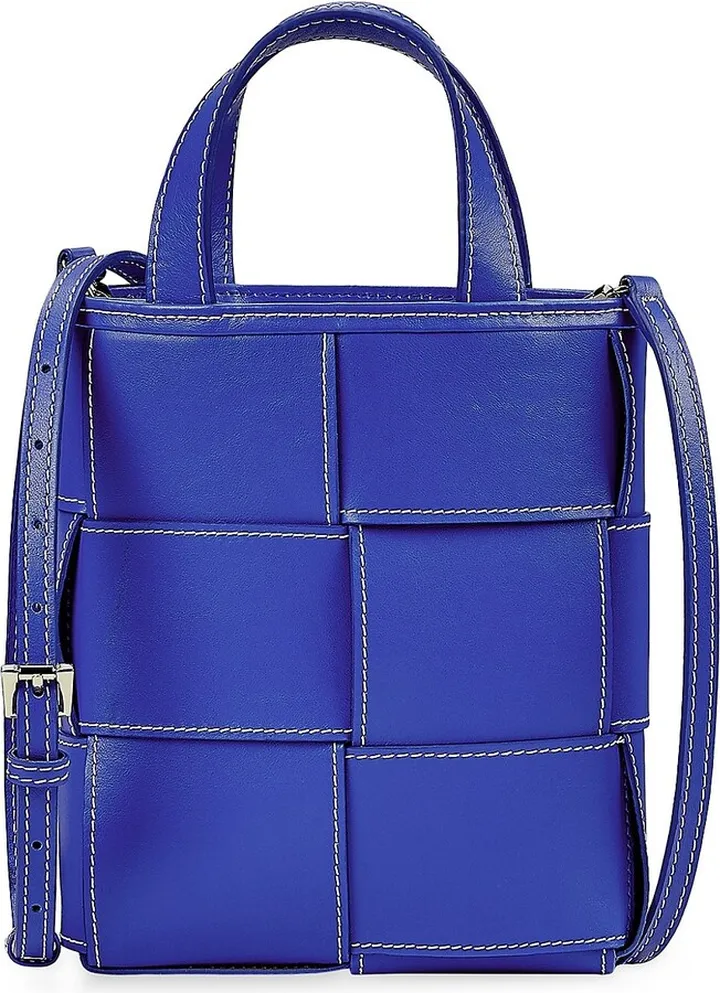 Mini Chloe Woven Leather Shopper Tote Bag
