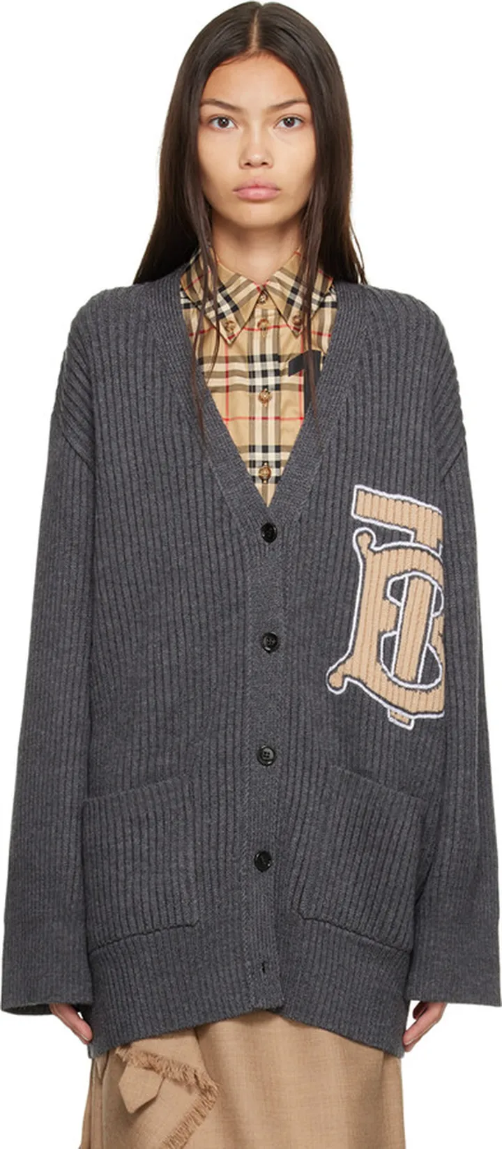 Burberry Gray Darci Cardigan