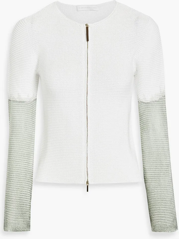 Two-tone cotton cardigan