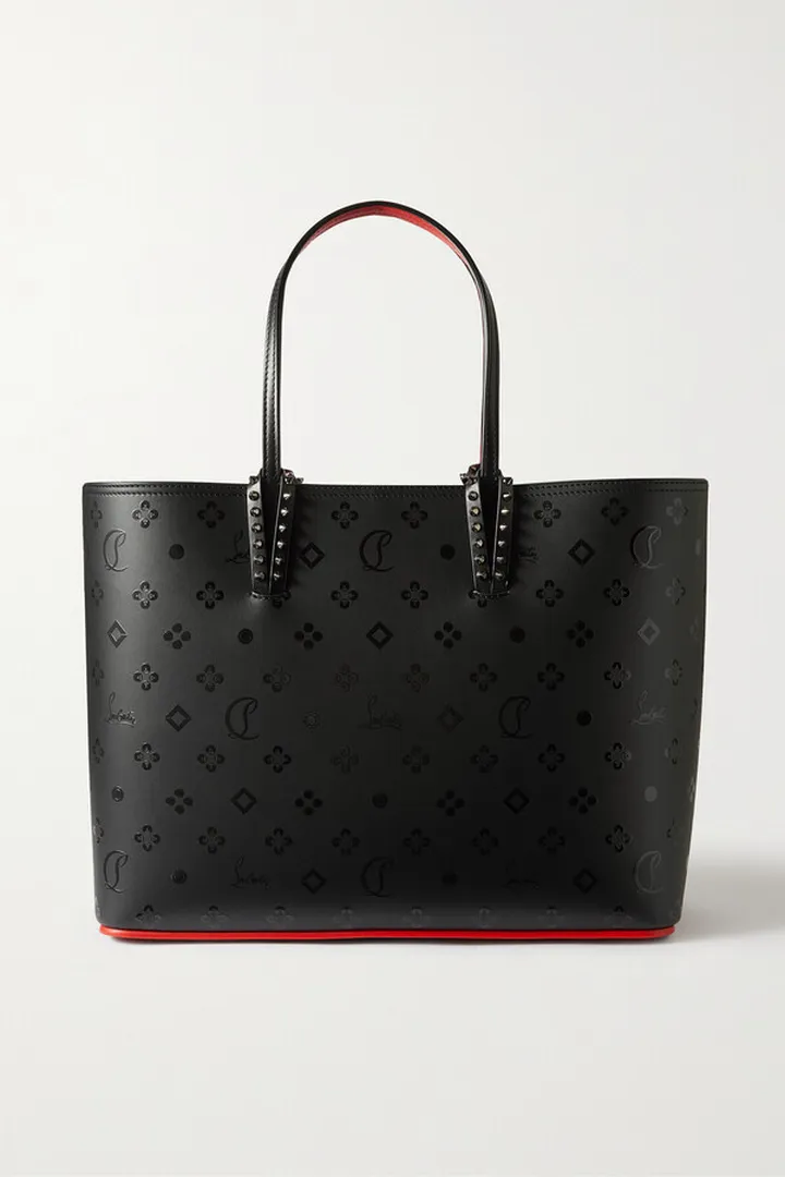 Christian Louboutin - Cabata Loubinsky Spiked Printed Leather Tote - Black