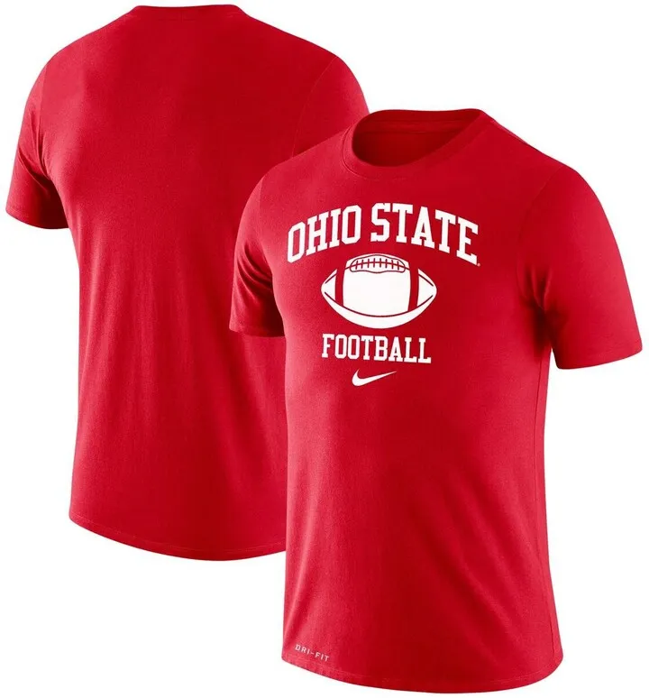 Men's Nike Scarlet Ohio State Buckeyes Big and Tall Legend Retro Football Performance T-shirt