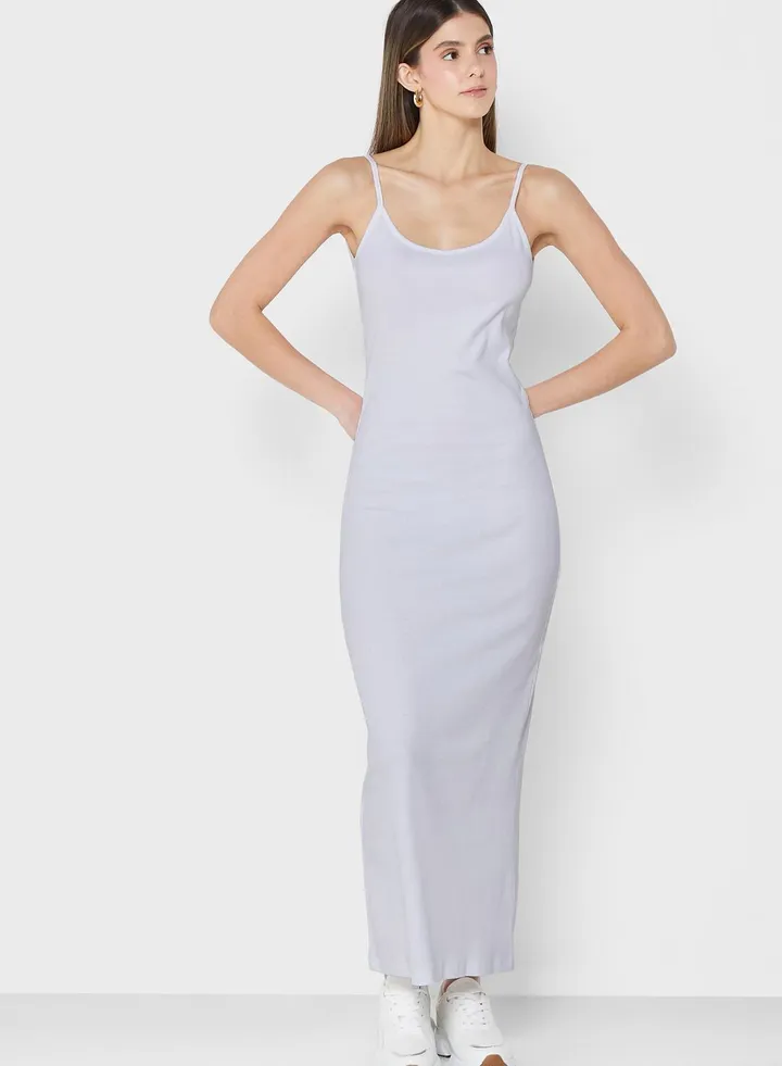 Ribbed Low Back Cami Maxi Dress