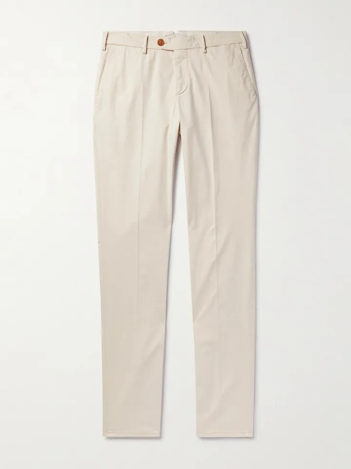 Slim-Fit Stretch-Cotton Gabardine Trousers