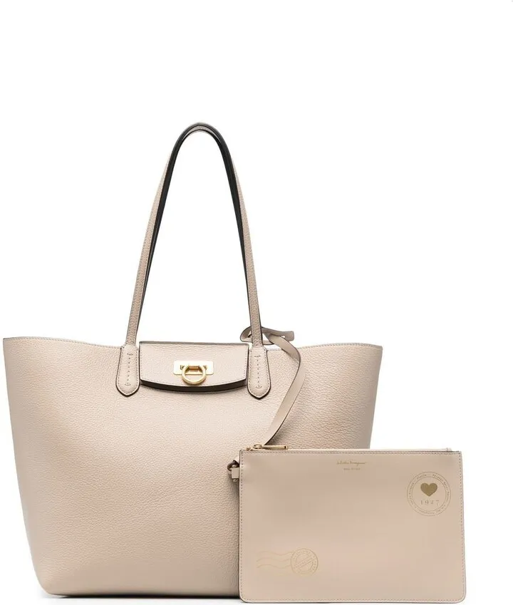 Gancini leather tote bag