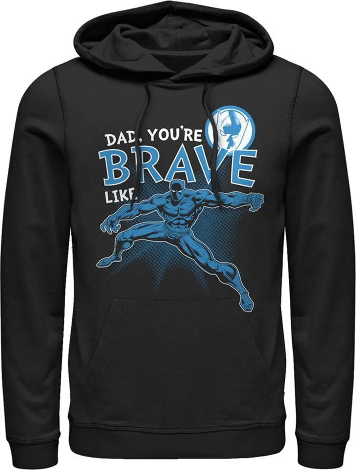 Men's Marvel Dad You're Brave Like Black Panther Pull Over Hoodie - Black - Medium