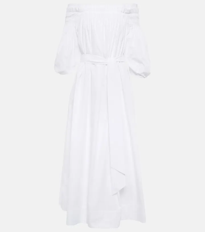 Galetta off-shoulder cotton midi dress