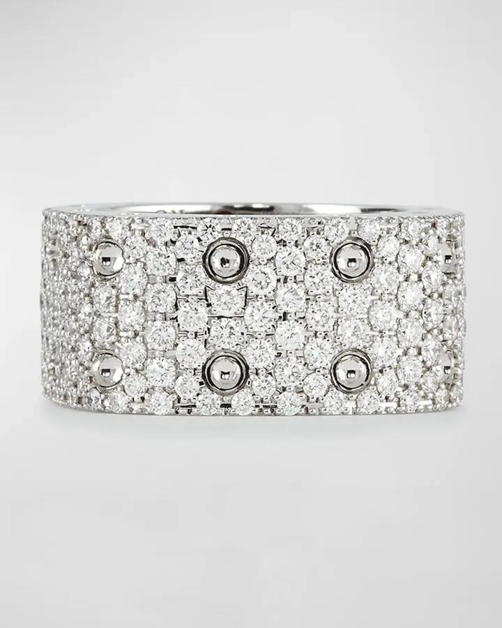 Pois Moi 18k White Gold & White Diamond 2-Row Ring