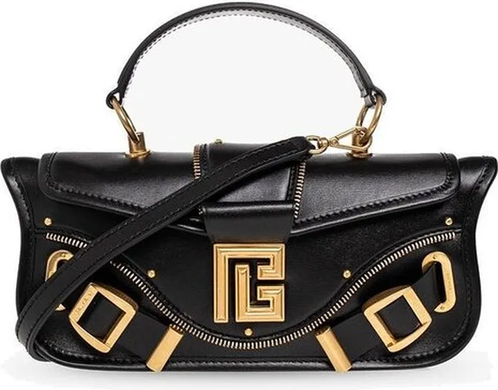 Balmain Logo Plaque Blaze Shoulder Bag