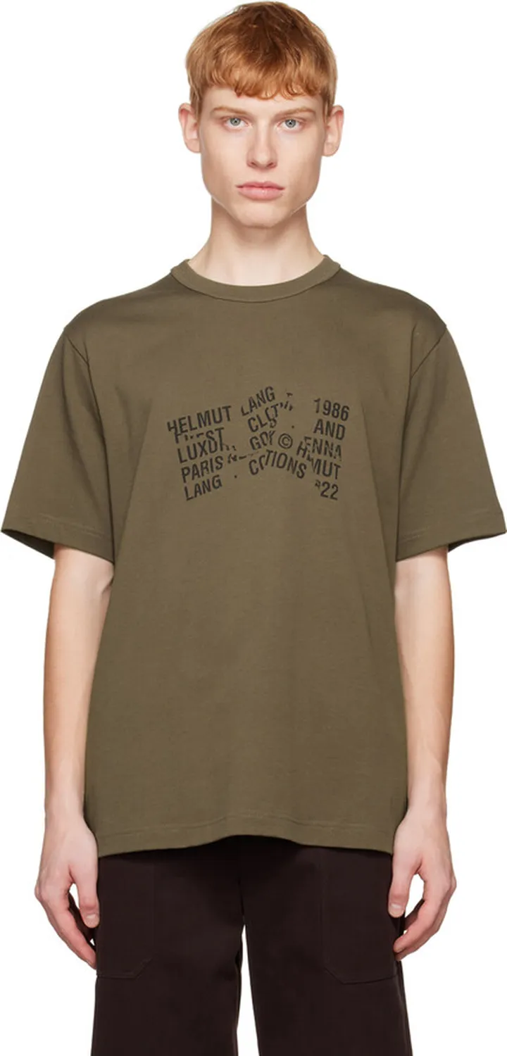 Helmut Lang Brown Crumple T-Shirt
