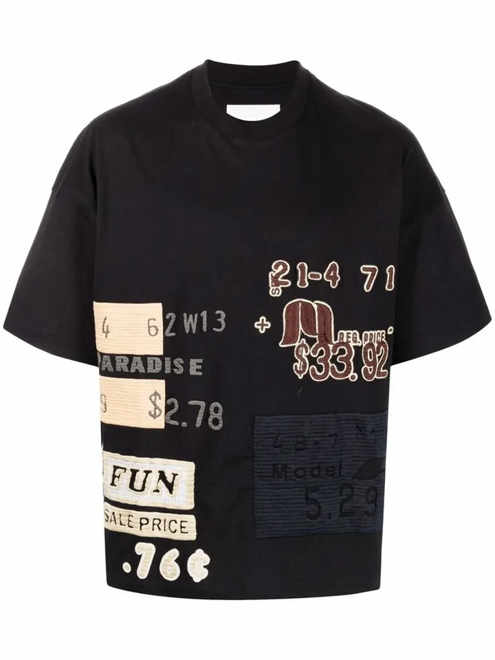 graphic-patch cotton T-shirt