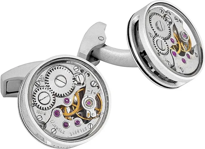 Slim Skeleton Round Gear Cufflinks