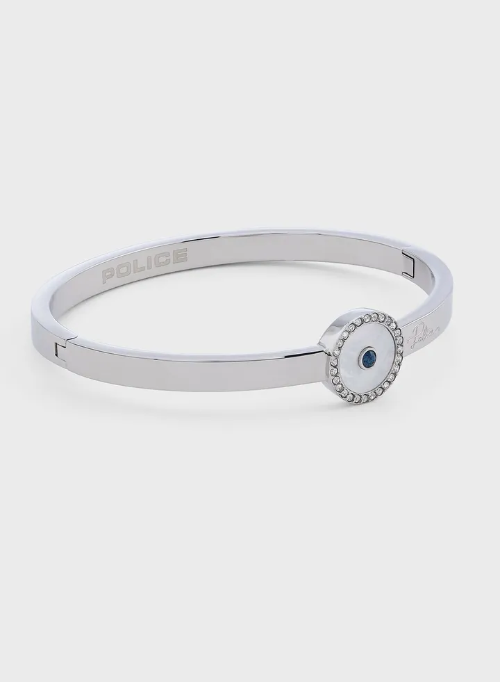 Bangle With Mother Of Pearl Inlay & Crystal