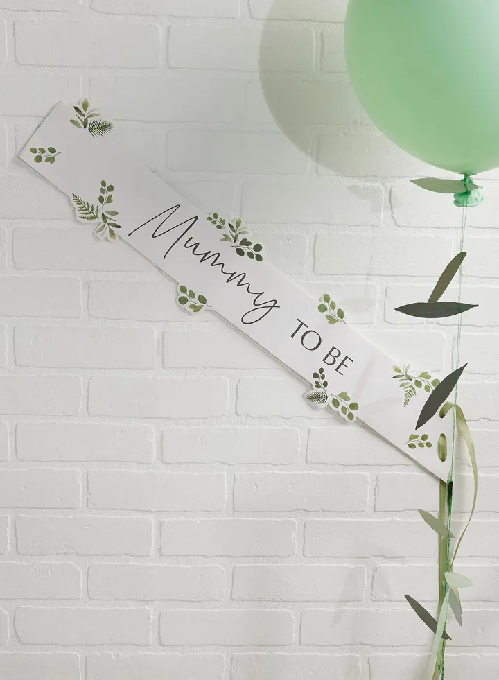 Sash - Mummy To Be - Botanical And White