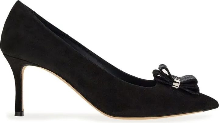 70mm Double-Bow Leather Pumps