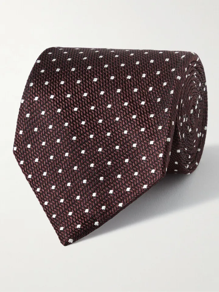 8cm Polka-Dot Silk-Jacquard Tie