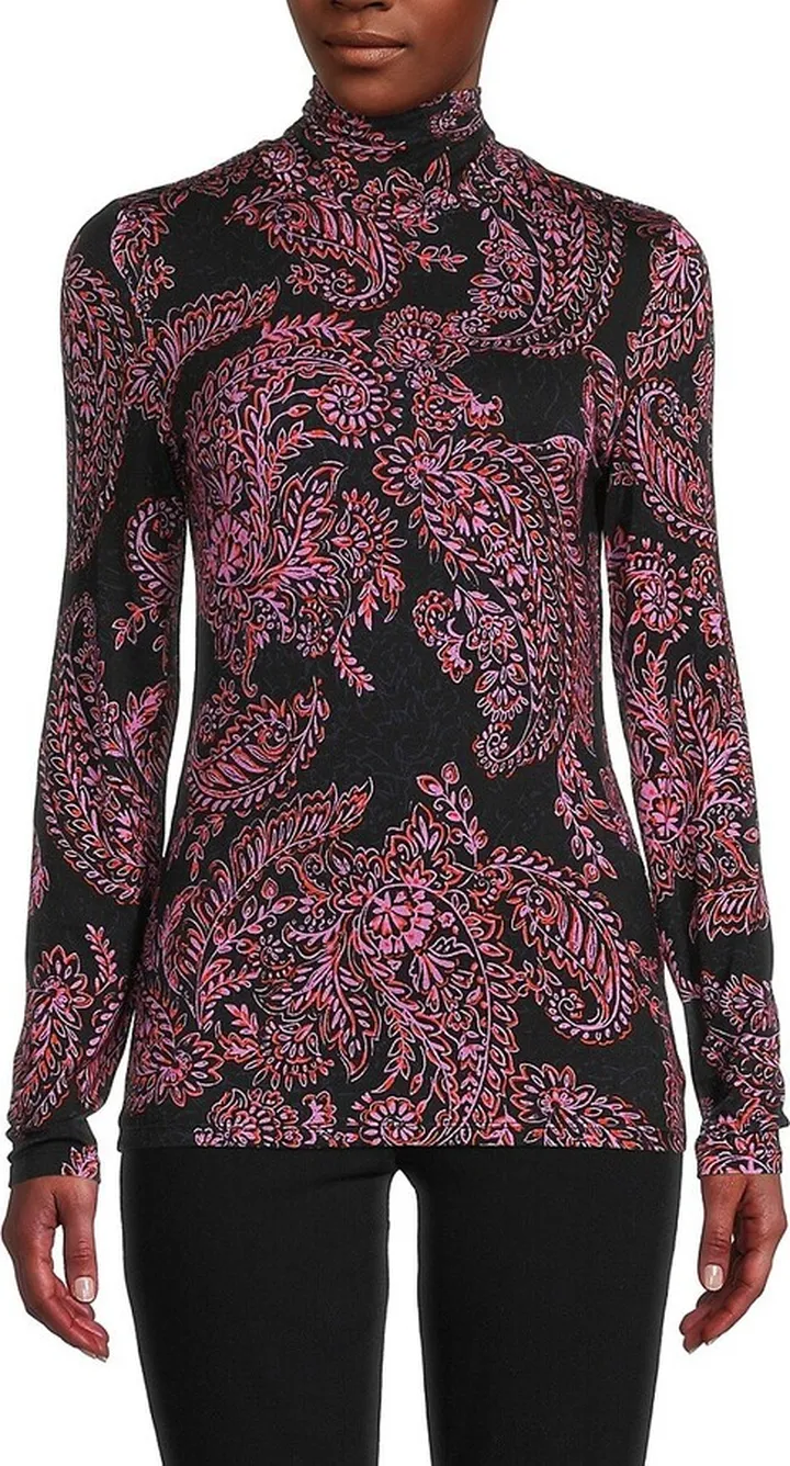 Paisley Turtleneck Top