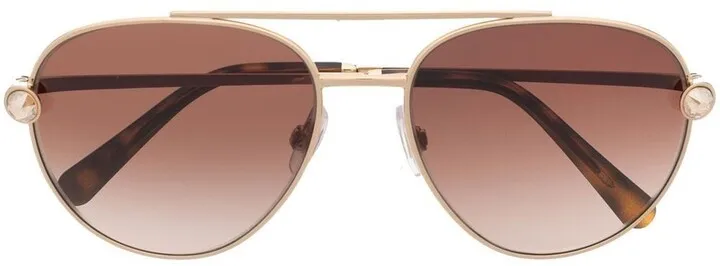 Round Aviator-Frame Sunglasses