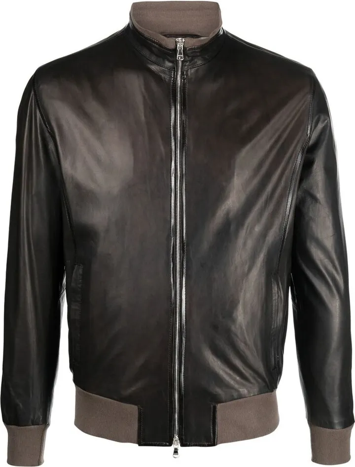 Zip-Up Leather Jacket