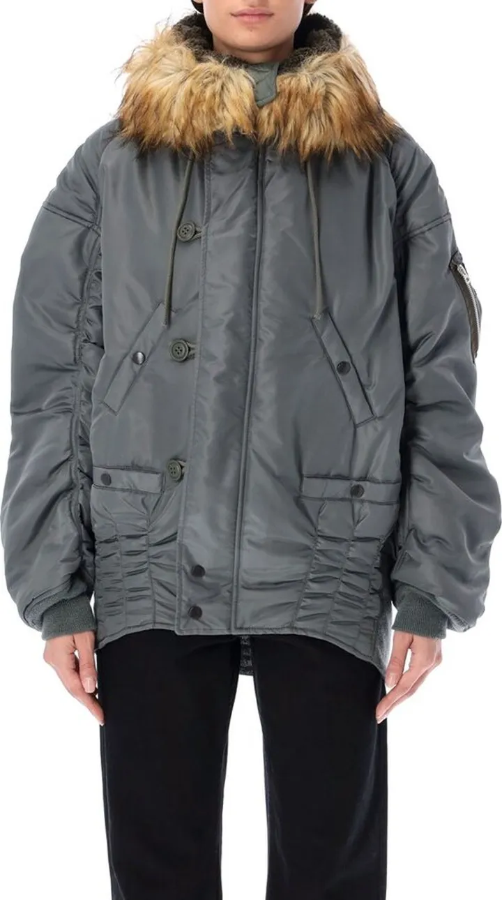 Junya Watanabe Zipped Eco Fur Hood Jacket