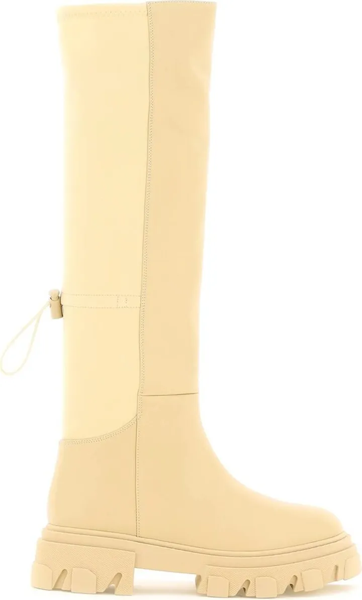 Gia Borghini Leather And Fabric Combat Boots