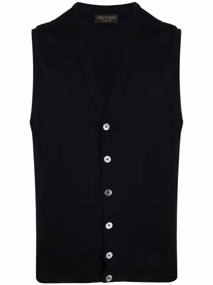 V-neck merino wool vest