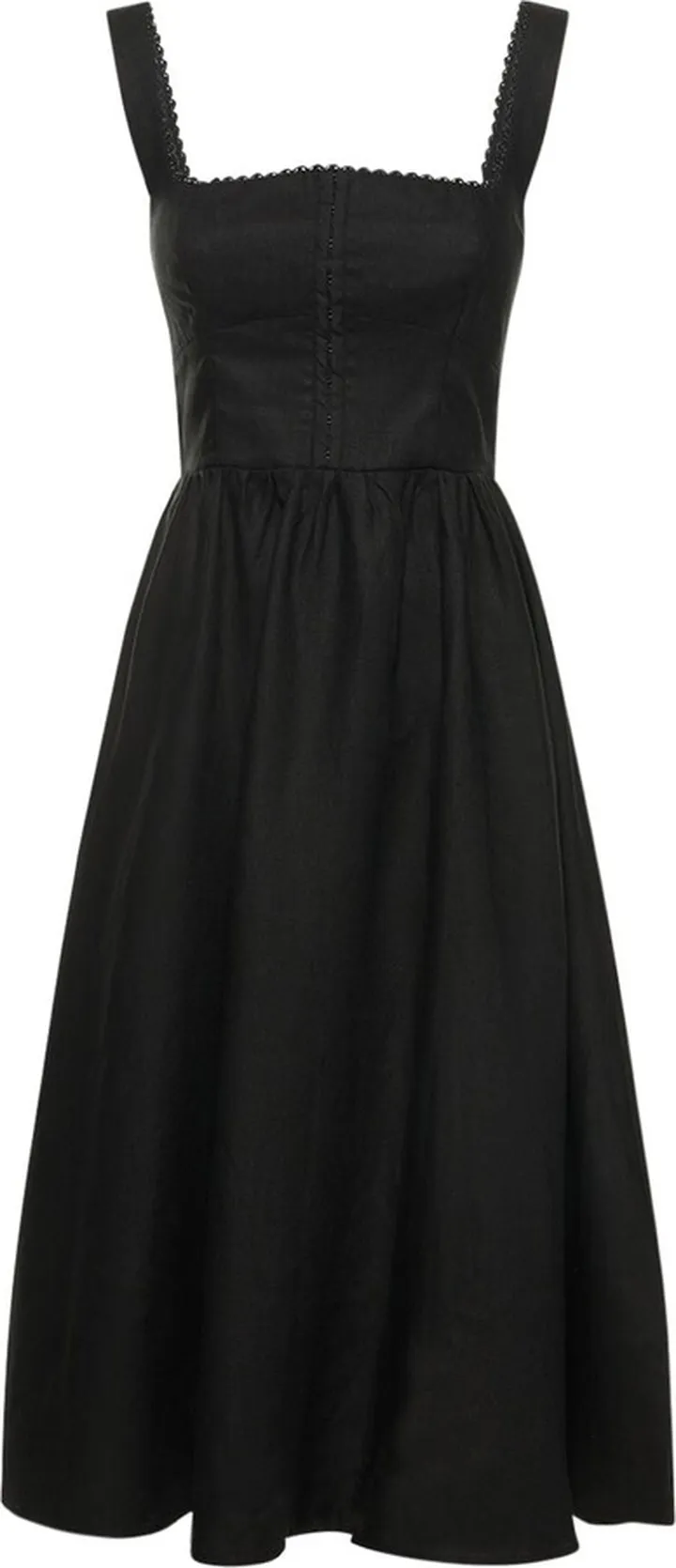 Tagliatelle linen midi dress