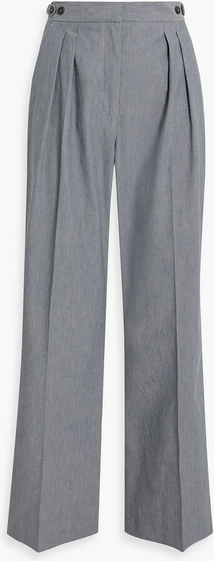 Maya textured organic cotton-blend wide-leg pants