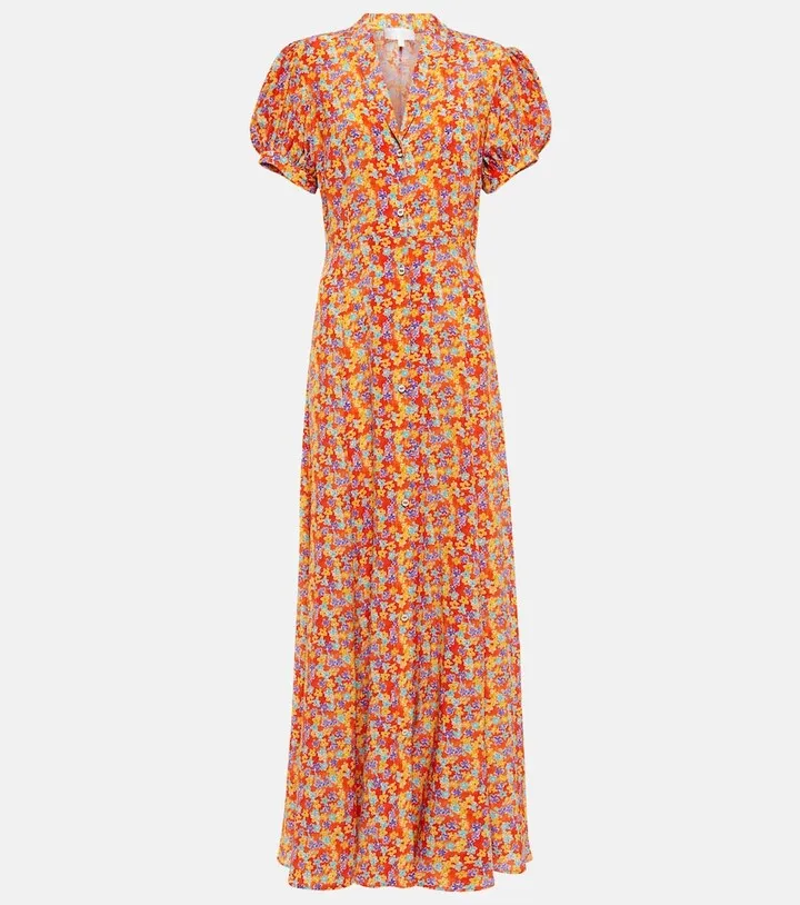 Bel floral silk crepe maxi dress