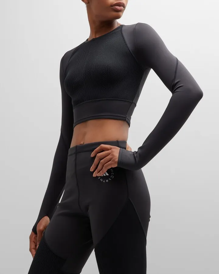 TrueStrength Flat-Knit Long-Sleeve Crop Top