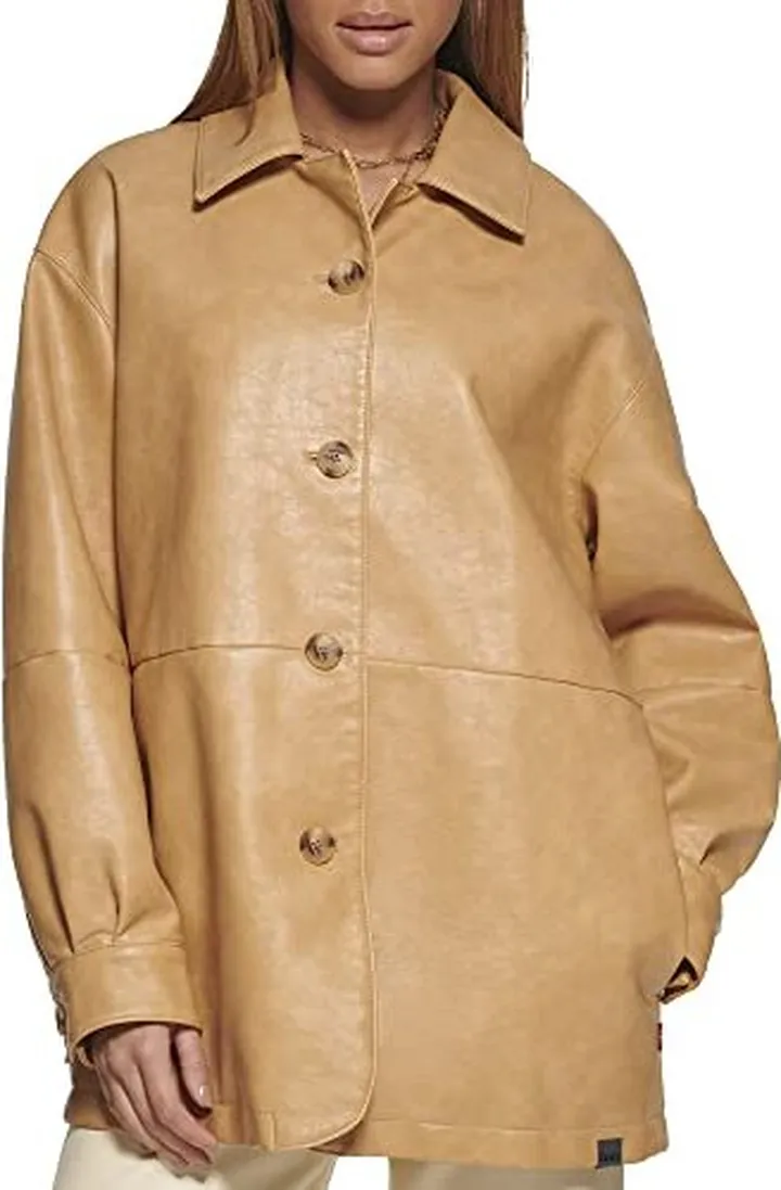 Levi's Women's Relaxed Fit Faux Leather Blazer