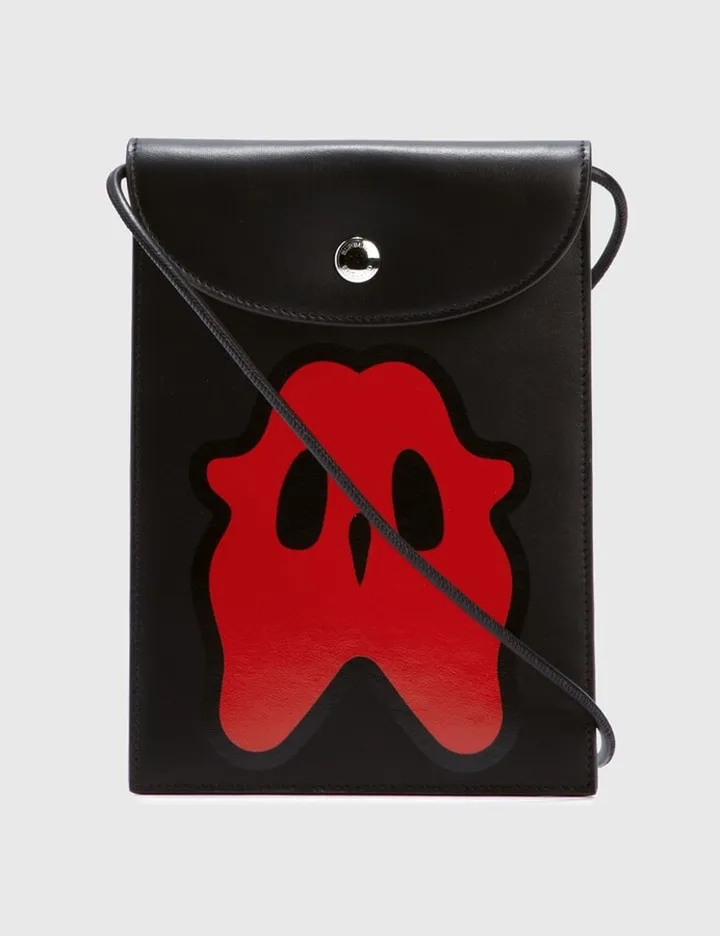 Monster Graphic Leather Phone Case Lanyard