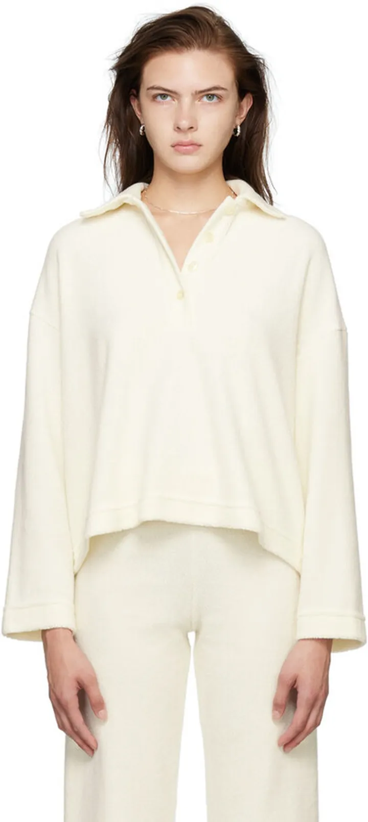 LESET Off-White Teddy Polo