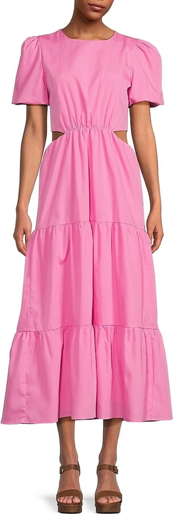 Cutout Tiered Midi Dress