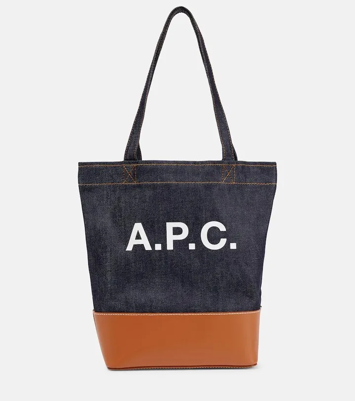 Axelle logo leather-trimmed tote bag