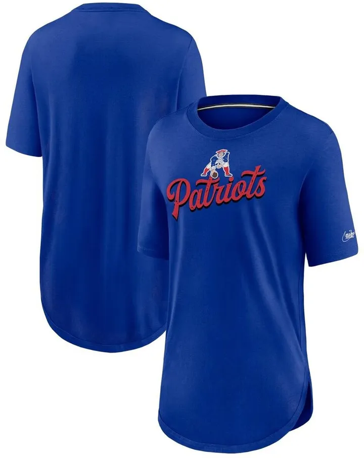 Women's Nike Royal New England Patriots Historic Logo Weekend Tri-Blend T-Shirt