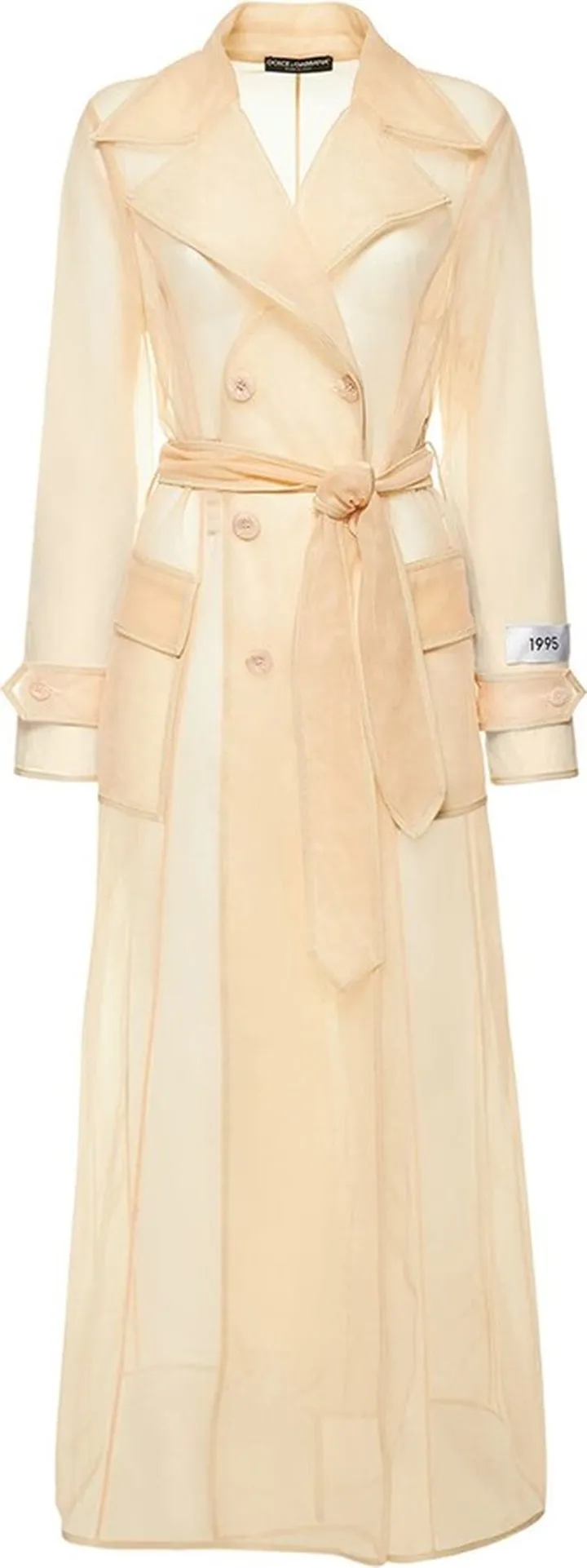 Tech marquisette belted trench coat