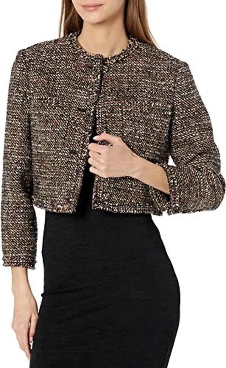 Theory womens Short Cropped Tweed Jacket