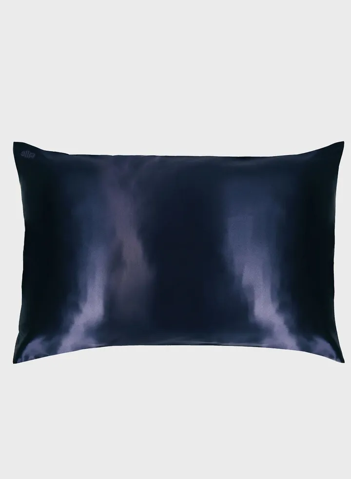 Queen Size Silk Pillow Case - Navy