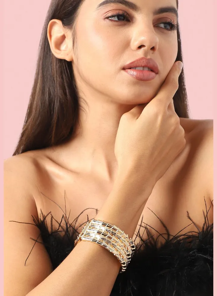 Gold Plated Designer Party Wear Bracelet For Women