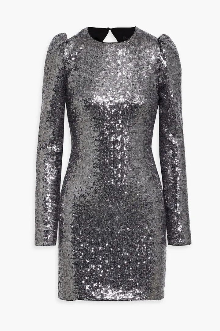 Karlee open-back sequined crepe de chine mini dress