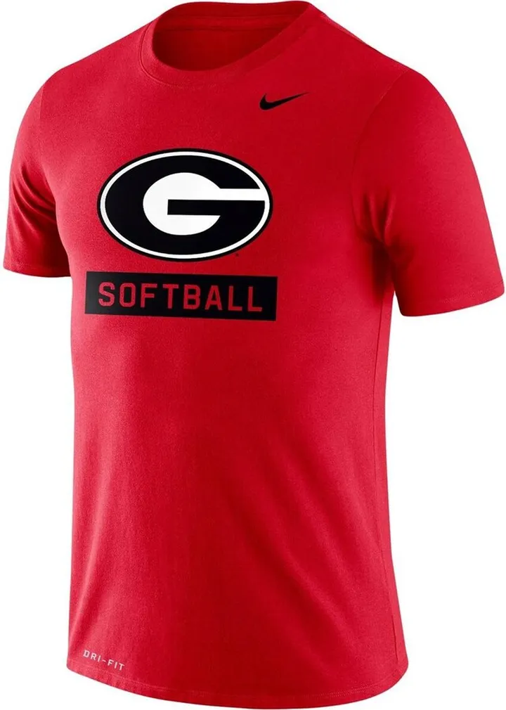 Men's Nike Red Georgia Bulldogs Softball Drop Legend Performance T-shirt