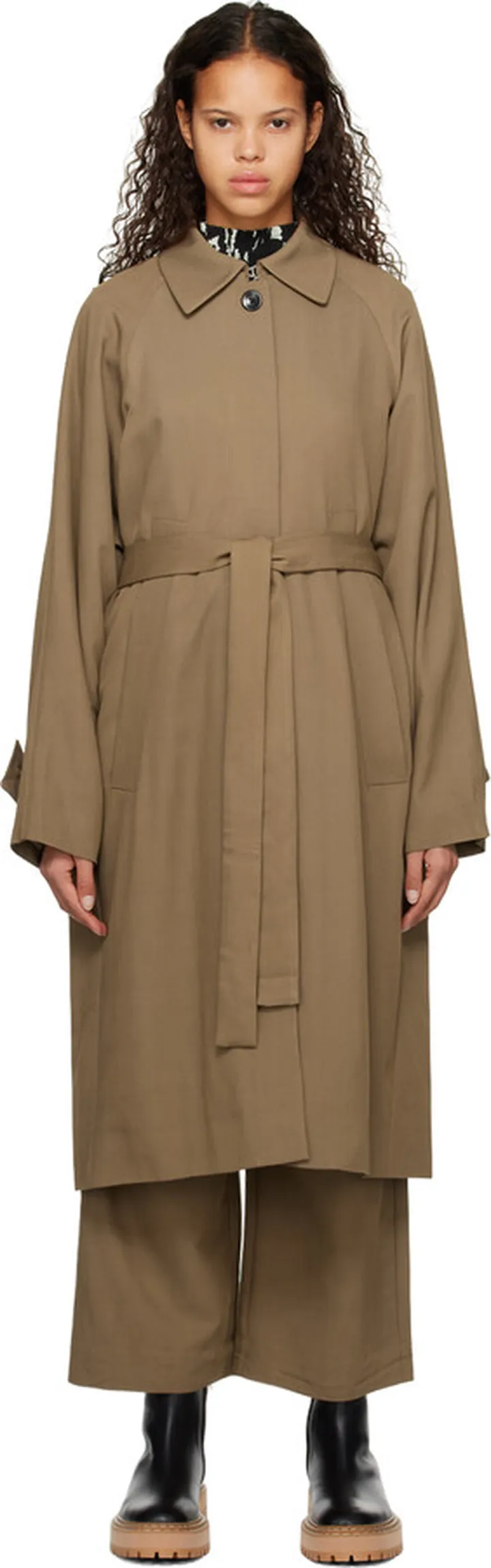 Proenza Schouler Brown Proenza Schouler White Label Drapey Trench Coat