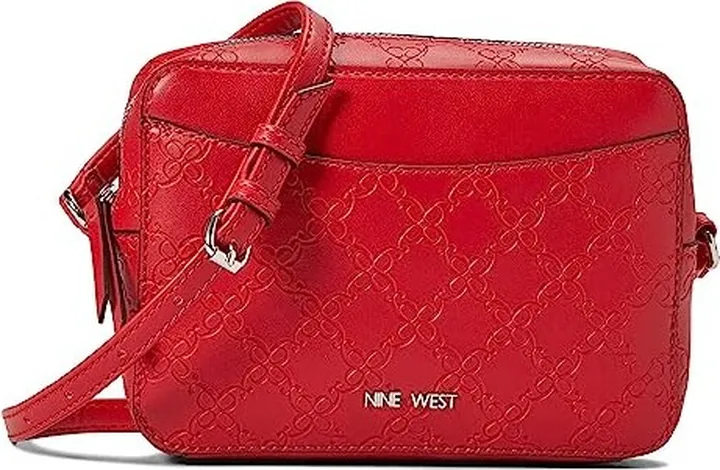 Nine West Calandra Mini Camera Crossbody (Dark Lipstick Red) Cross Body Handbags