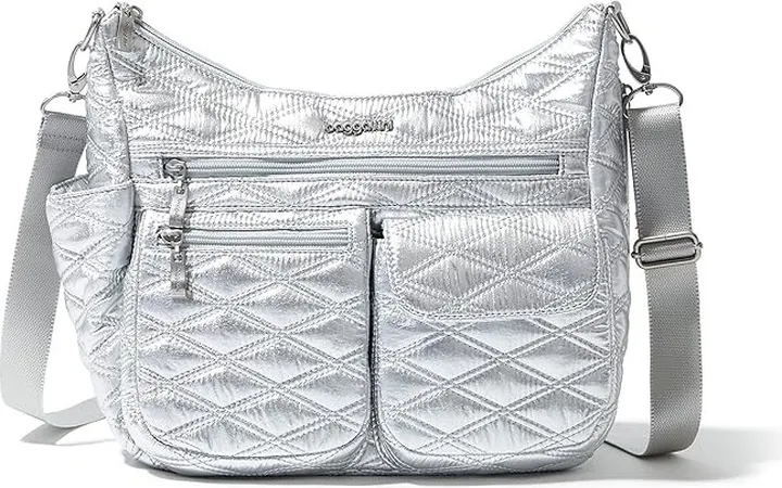 Baggallini Modern Everywhere Bag (Silver Metallic Quilt) Cross Body Handbags
