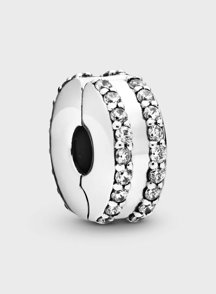 Double Lined Pavé Clip Charm