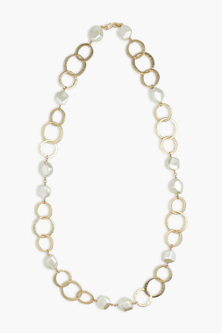 Gold-tone faux pearl necklace