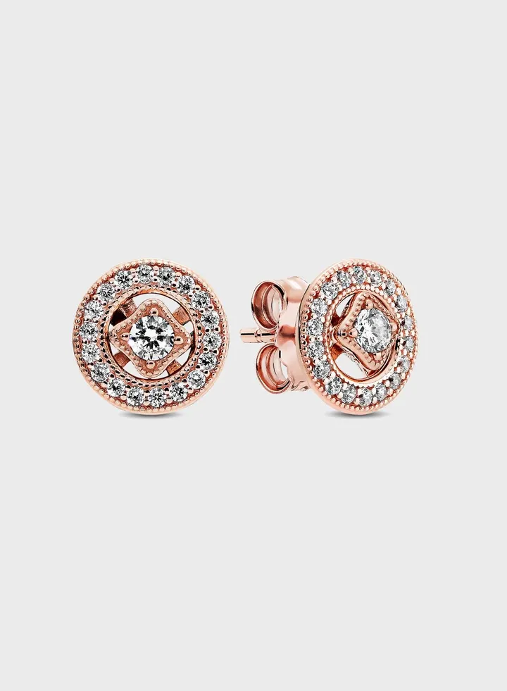 Vintage Circle Stud Earrings
