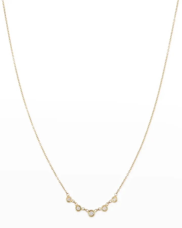 Yellow Gold 5-Diamond Emily Necklace