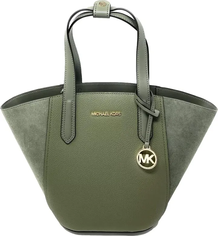 Michael Kors Women's ortia ebbled Leather Suede Tote Bag